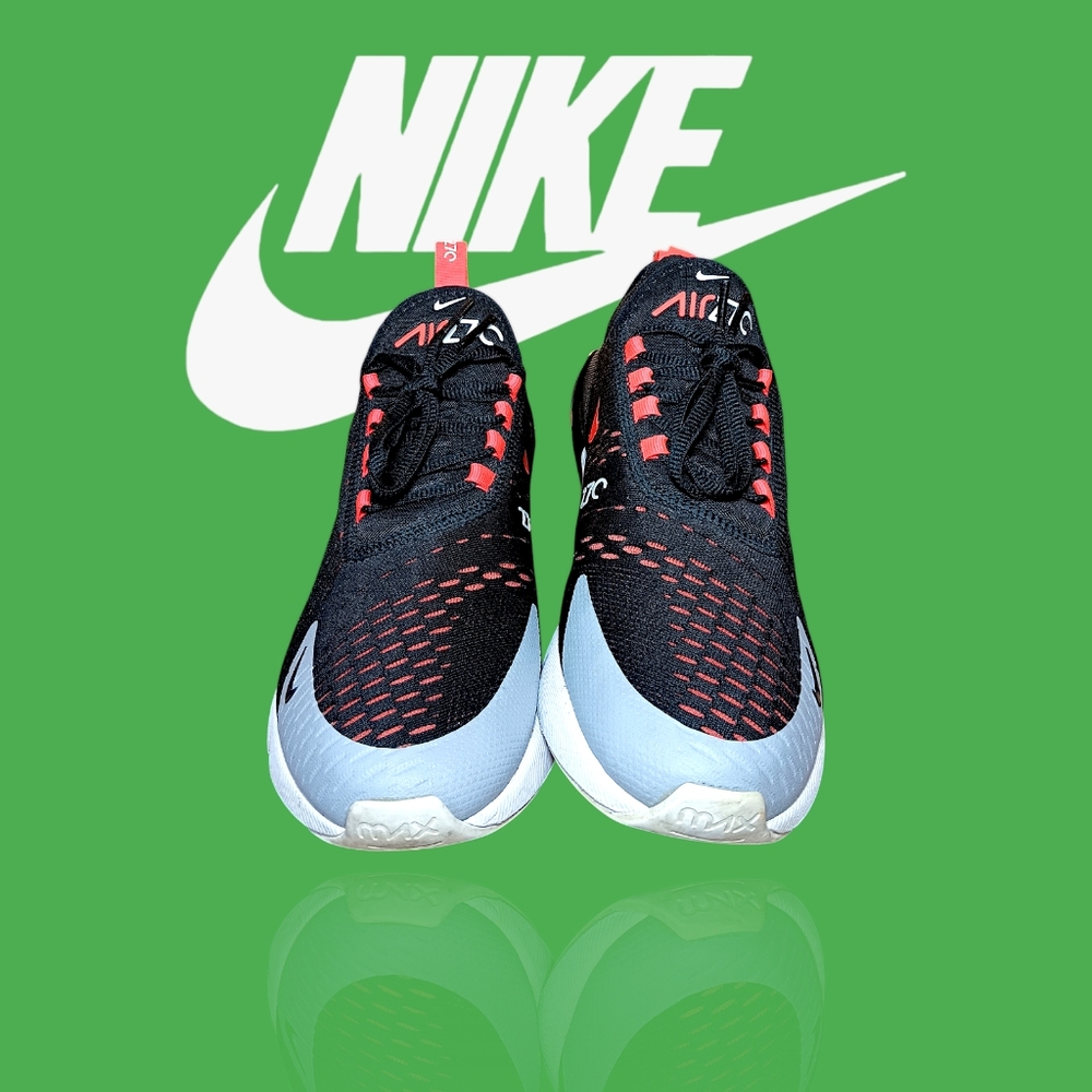 Nike Air Max 270 Sneakers Black Crimson Red Grey White AH8050-015 Men's 8 GUC